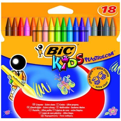 KREDKI ŚWIECOWE BIC KIDS PLASTIDECOR PUDEŁKO 18 SZT.